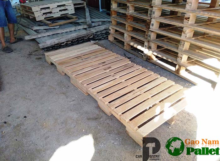 trang trí giường gỗ thông pallet gạo nam tại TH Nha Trang cực đẹp giá rẻ